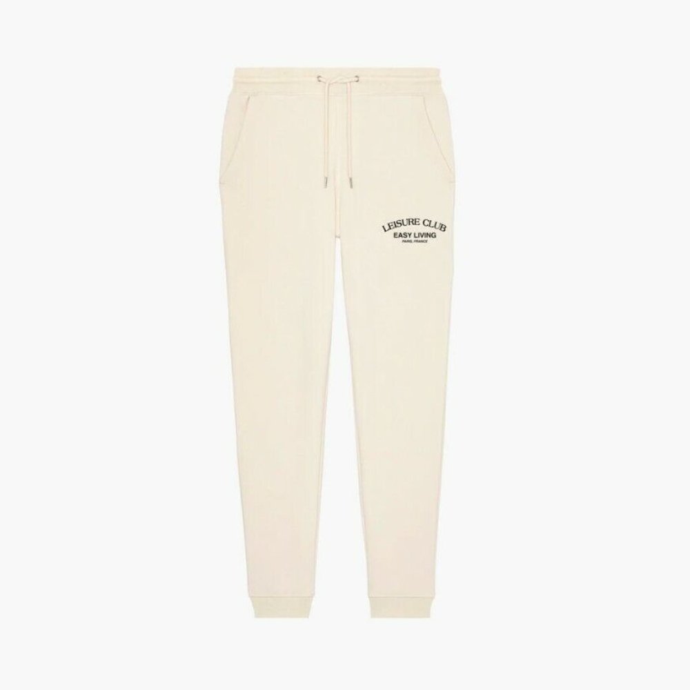 The Leisure Club Paris Cream Logo Sweatpants